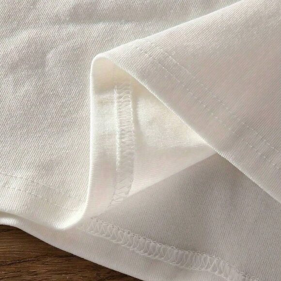 White Casual Women's Lemon Fruit Print Round Neck Short Sleeve T-Shirt - Picture 4 of 5